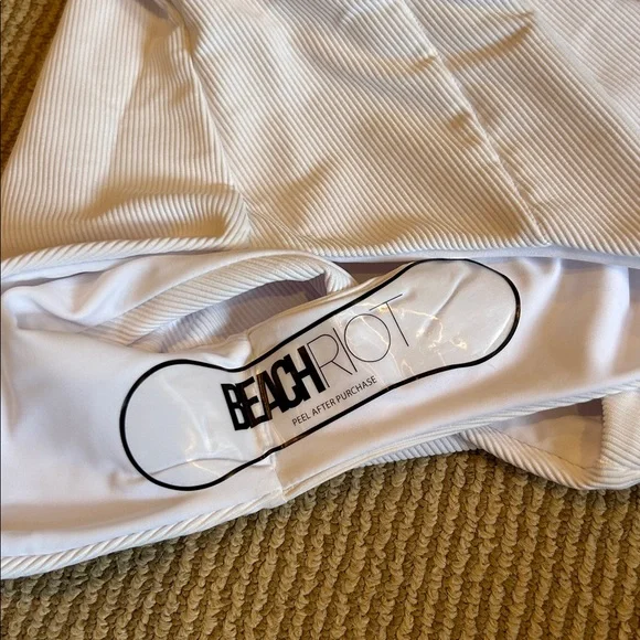 NWT Beach Riot ribbed White Swimsuit size large